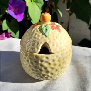 Vintage KSP England Ceramic Honey Pot Marmalade Preserves Jar 1970s